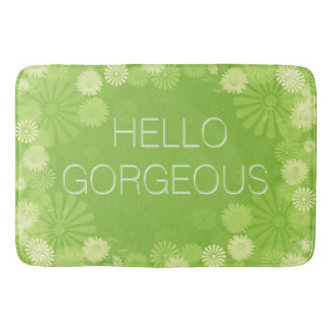 Fun and Cute Hello Gorgeous Spring Flowers Bath Mat