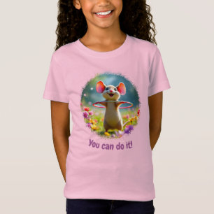 Fun and cute mouse with hula hoop, custom T-Shirt