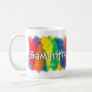Fun and Cute Rainbow of Colours Personalised Coffee Mug