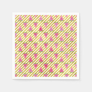 Fun and Cute Summer Watermelon Birthday Party Napkin