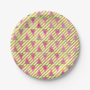 Fun and Cute Summer Watermelon Birthday Party Paper Plate