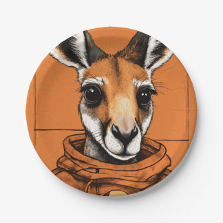 "Fun and Easy Kangaroo Print Design for Paper Plat Plate
