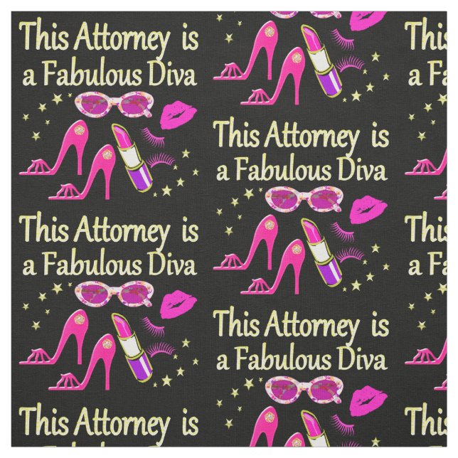 FUN AND FABULOUS ATTORNEY DIVA DESIGN FABRIC (Swatch)