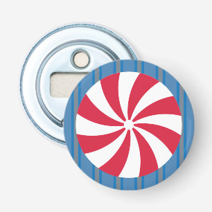 Fun and Fancy Blue Christmas Peppermint Candy Bottle Opener