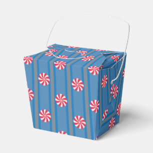 Fun and Fancy Blue Christmas Peppermint Candy Favour Box