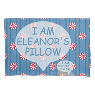 Fun and Fancy Blue Christmas Peppermint Candy Pillowcase