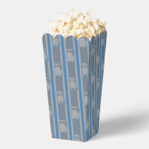 Fun and Fancy Blue Grey Cat & Dog Popcorn Favour Box
