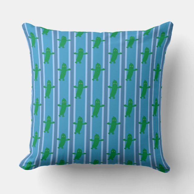 Fun and Fancy Blue Pickle Cushion (Front)
