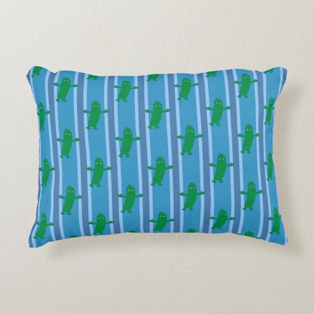 Fun and Fancy Blue Pickle Decorative Cushion (Front)