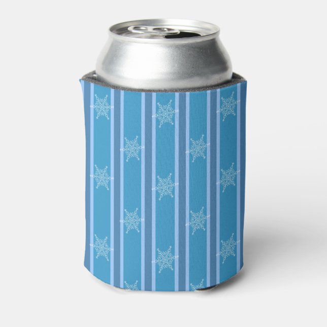 Fun and Fancy Blue Snowflake Can Cooler (Can Back)