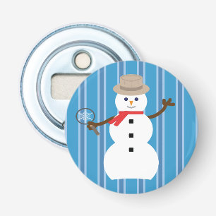 Fun and Fancy Blue Snowman Detective Bottle Opener