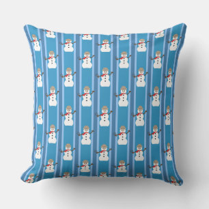 Fun and Fancy Blue Snowman Detective Cushion