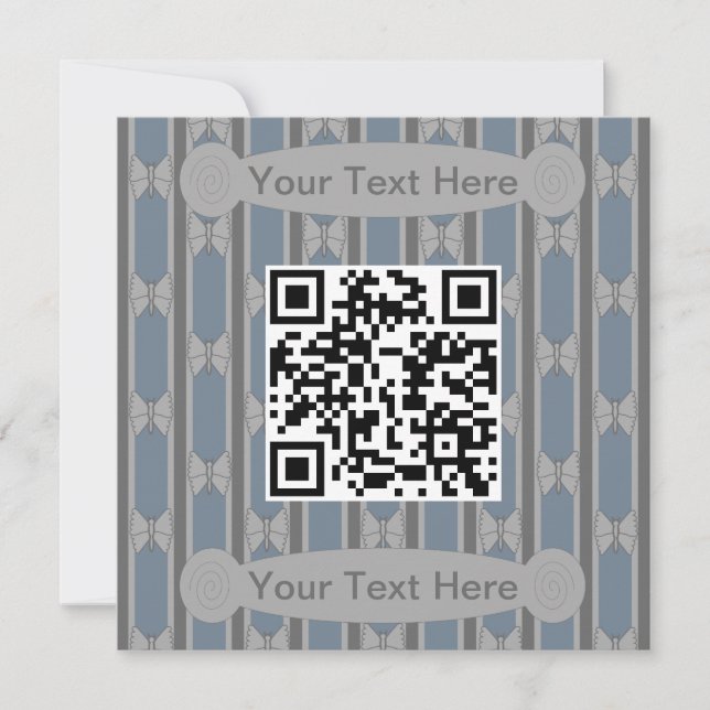 Fun and Fancy Butterfly QR Code Invitation (Front)