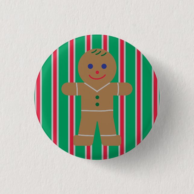 Fun and Fancy Christmas Gingerbread Man 3 Cm Round Badge (Front)