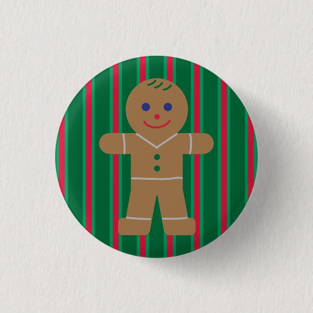 Fun and Fancy Christmas Gingerbread Man 3 Cm Round Badge (Front)