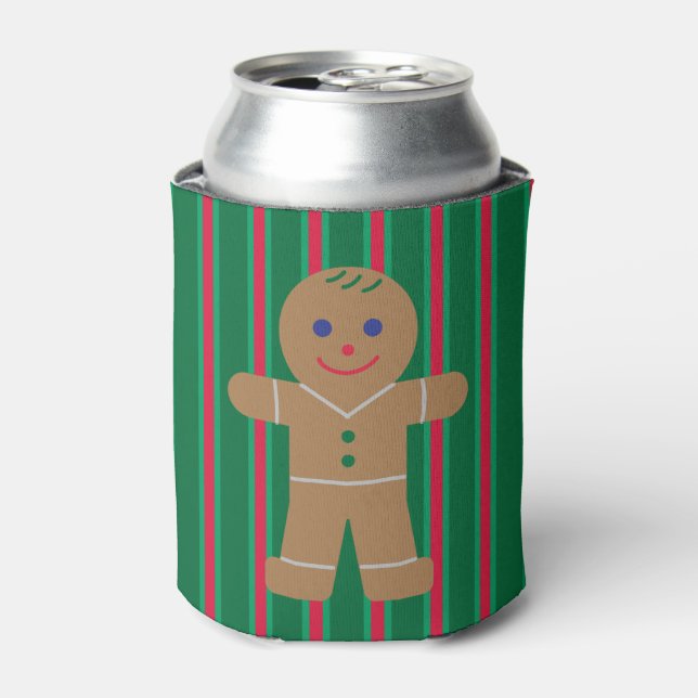 Fun and Fancy Christmas Gingerbread Man Can Cooler (Can Front)