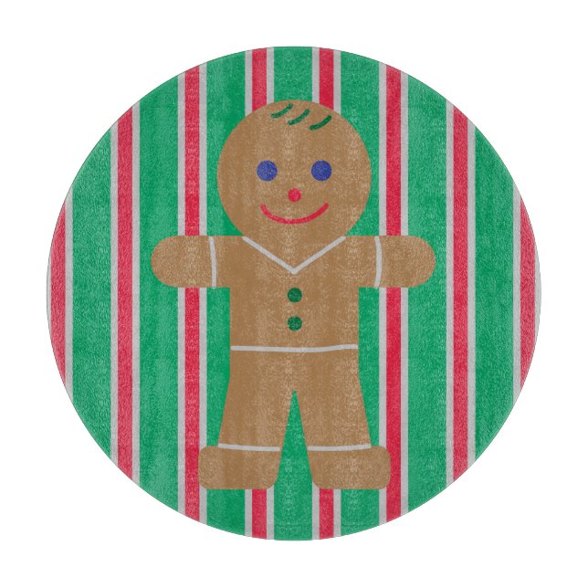 Fun and Fancy Christmas Gingerbread Man Cutting Board (Front)