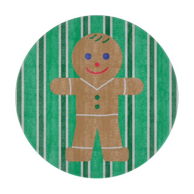 Fun and Fancy Christmas Gingerbread Man Cutting Board (Front)