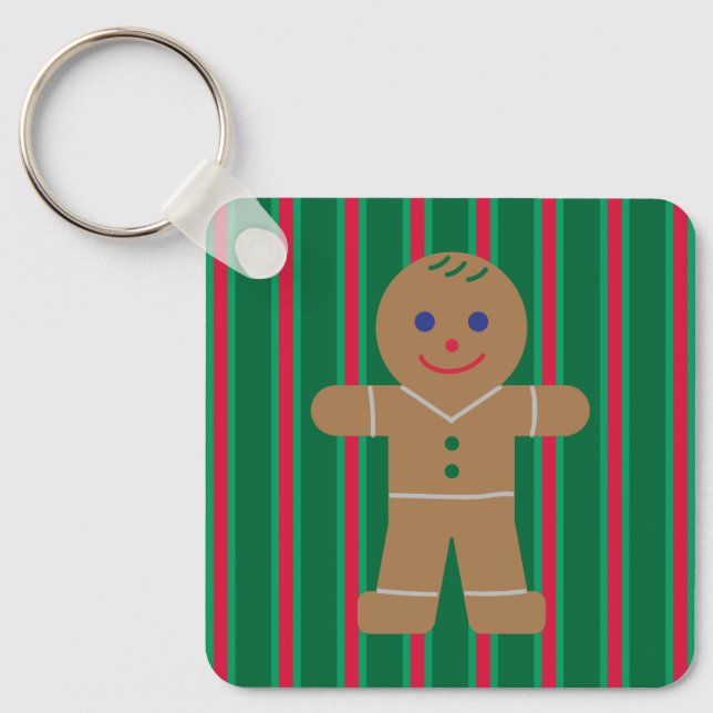 Fun and Fancy Christmas Gingerbread Man Key Ring (Front)