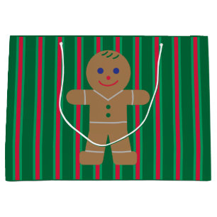 Fun and Fancy Christmas Gingerbread Man Large Gift Bag