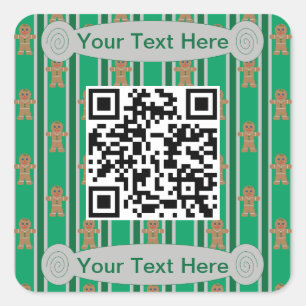 Fun and Fancy Christmas Gingerbread Man Square Sticker
