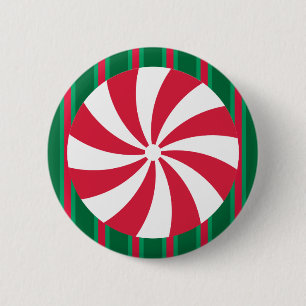Fun and Fancy Christmas Peppermint Candy 6 Cm Round Badge