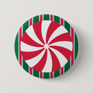 Fun and Fancy Christmas Peppermint Candy 6 Cm Round Badge