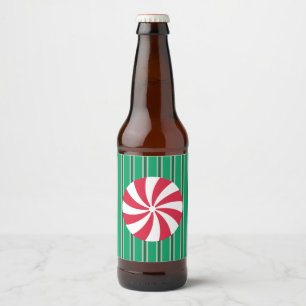Fun and Fancy Christmas Peppermint Candy Beer Bottle Label