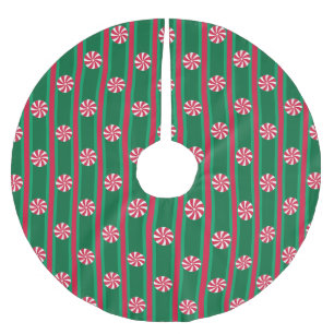 Fun and Fancy Christmas Peppermint Candy Brushed Polyester Tree Skirt