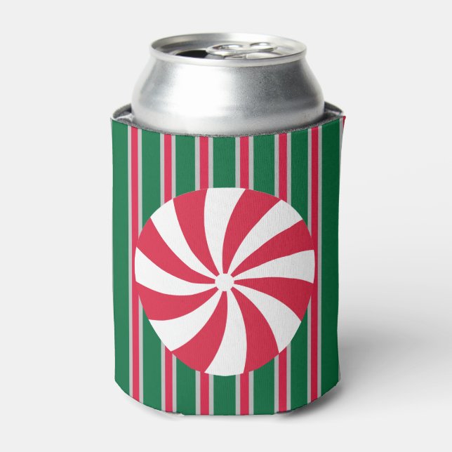 Fun and Fancy Christmas Peppermint Candy Can Cooler (Can Front)
