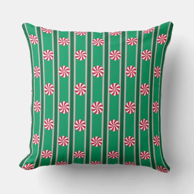 Fun and Fancy Christmas Peppermint Candy Cushion (Front)