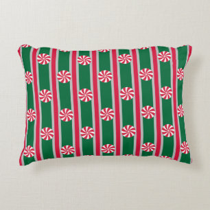 Fun and Fancy Christmas Peppermint Candy Decorative Cushion