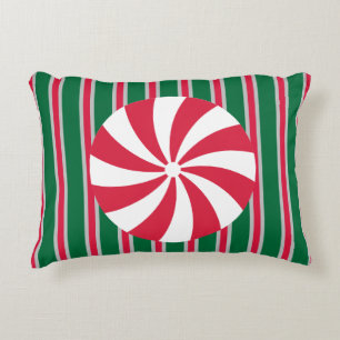 Fun and Fancy Christmas Peppermint Candy Decorative Cushion