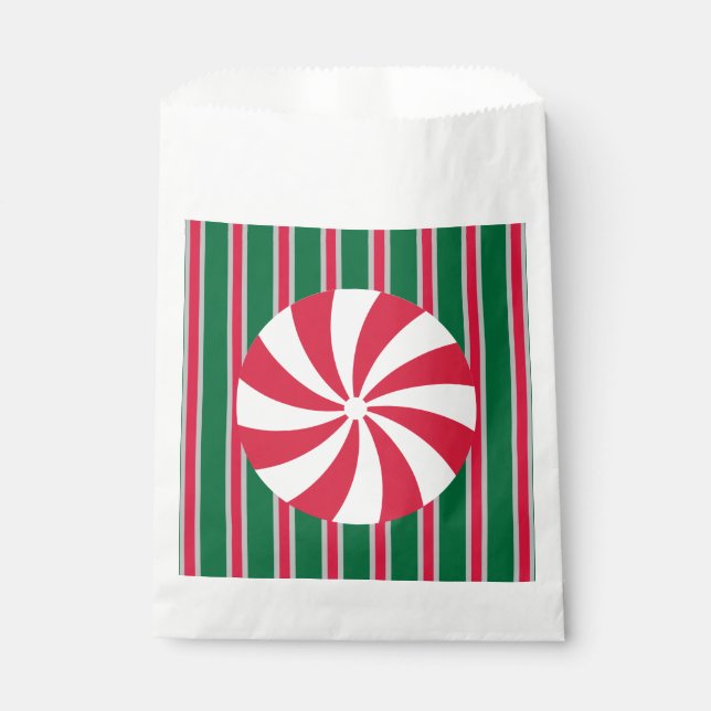 Fun and Fancy Christmas Peppermint Candy Favour Bags (Front)