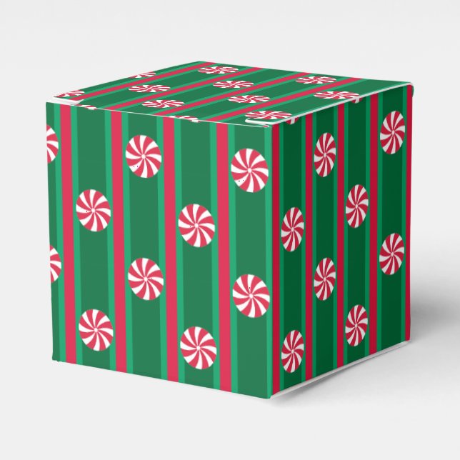 Fun and Fancy Christmas Peppermint Candy Favour Box (Front Side)