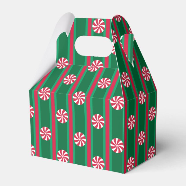 Fun and Fancy Christmas Peppermint Candy Favour Box (Front Side)