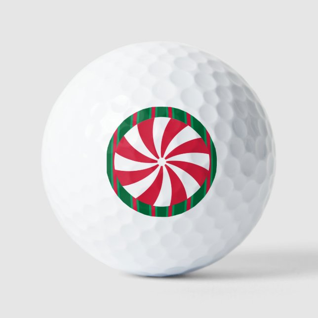 Fun and Fancy Christmas Peppermint Candy Golf Balls (Front)