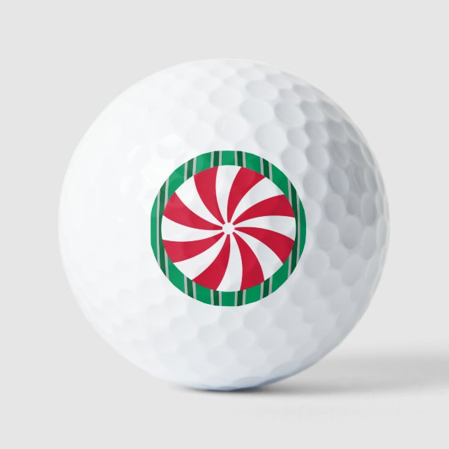 Fun and Fancy Christmas Peppermint Candy Golf Balls (Front)