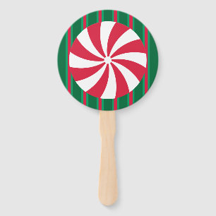 Fun and Fancy Christmas Peppermint Candy Hand Fan