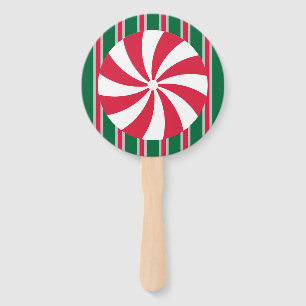 Fun and Fancy Christmas Peppermint Candy Hand Fan