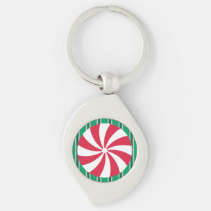 Fun and Fancy Christmas Peppermint Candy Key Ring