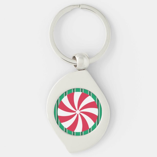 Fun and Fancy Christmas Peppermint Candy Key Ring (Front)