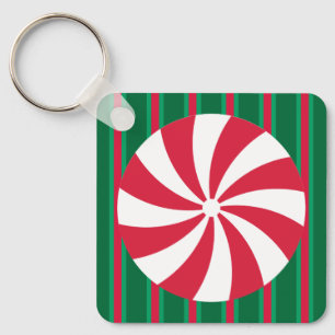 Fun and Fancy Christmas Peppermint Candy Key Ring