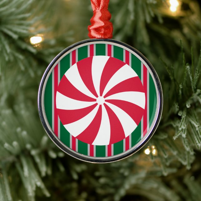 Fun and Fancy Christmas Peppermint Candy Metal Tree Decoration (Tree)