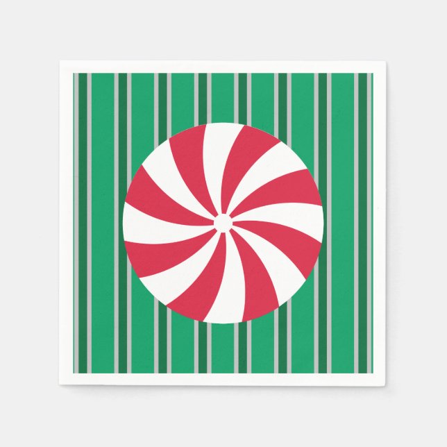 Fun and Fancy Christmas Peppermint Candy Napkin (Front)