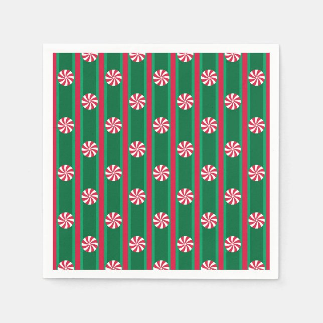 Fun and Fancy Christmas Peppermint Candy Napkin (Front)
