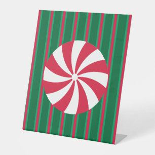 Fun and Fancy Christmas Peppermint Candy Pedestal Sign
