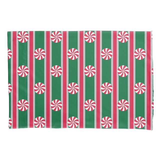 Fun and Fancy Christmas Peppermint Candy Pillowcase (Front)