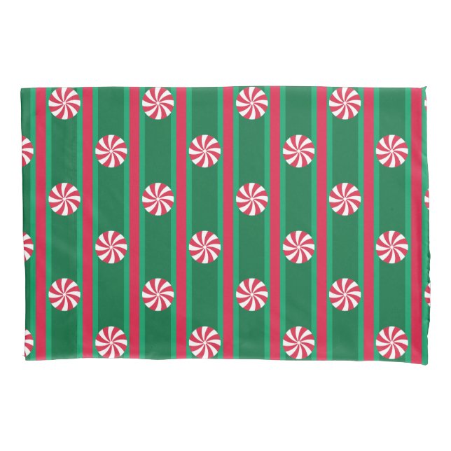 Fun and Fancy Christmas Peppermint Candy Pillowcase (Front)