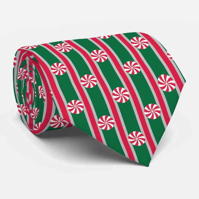 Fun and Fancy Christmas Peppermint Candy Tie (Rolled)